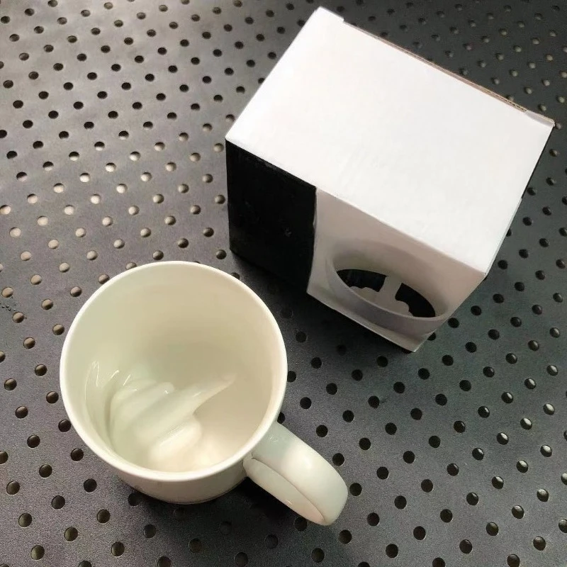 Funny Middle Finger Cup for Coffee Milk and Water, Personality Creative Design, Ceramic Mug, Party Spoof, Drinkware