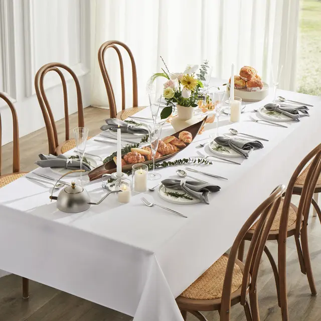 Nappe rectangulaire solide, couverture de Table en tissu Polyester lavable pour mariage, fête d'anniversaire, réception de Banquet 2