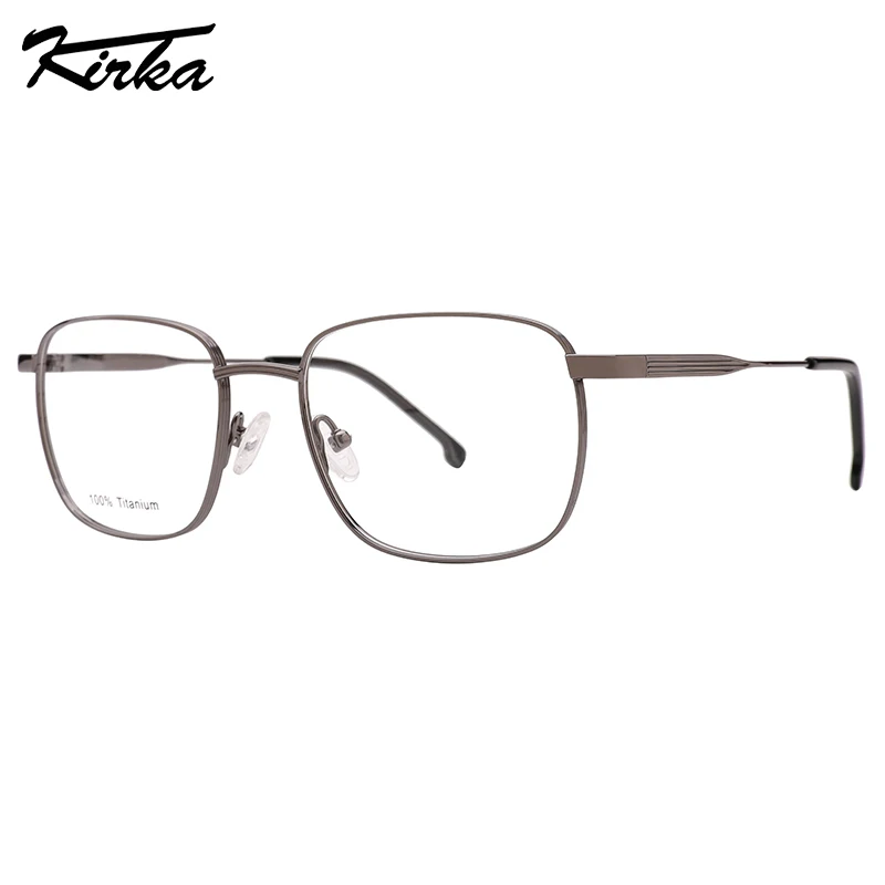 

Kirka Male Titanium Classic Rectangle Shine Colors Optical Frames Metal Thin Temples Acetate Temple Tips Glasses TM5003