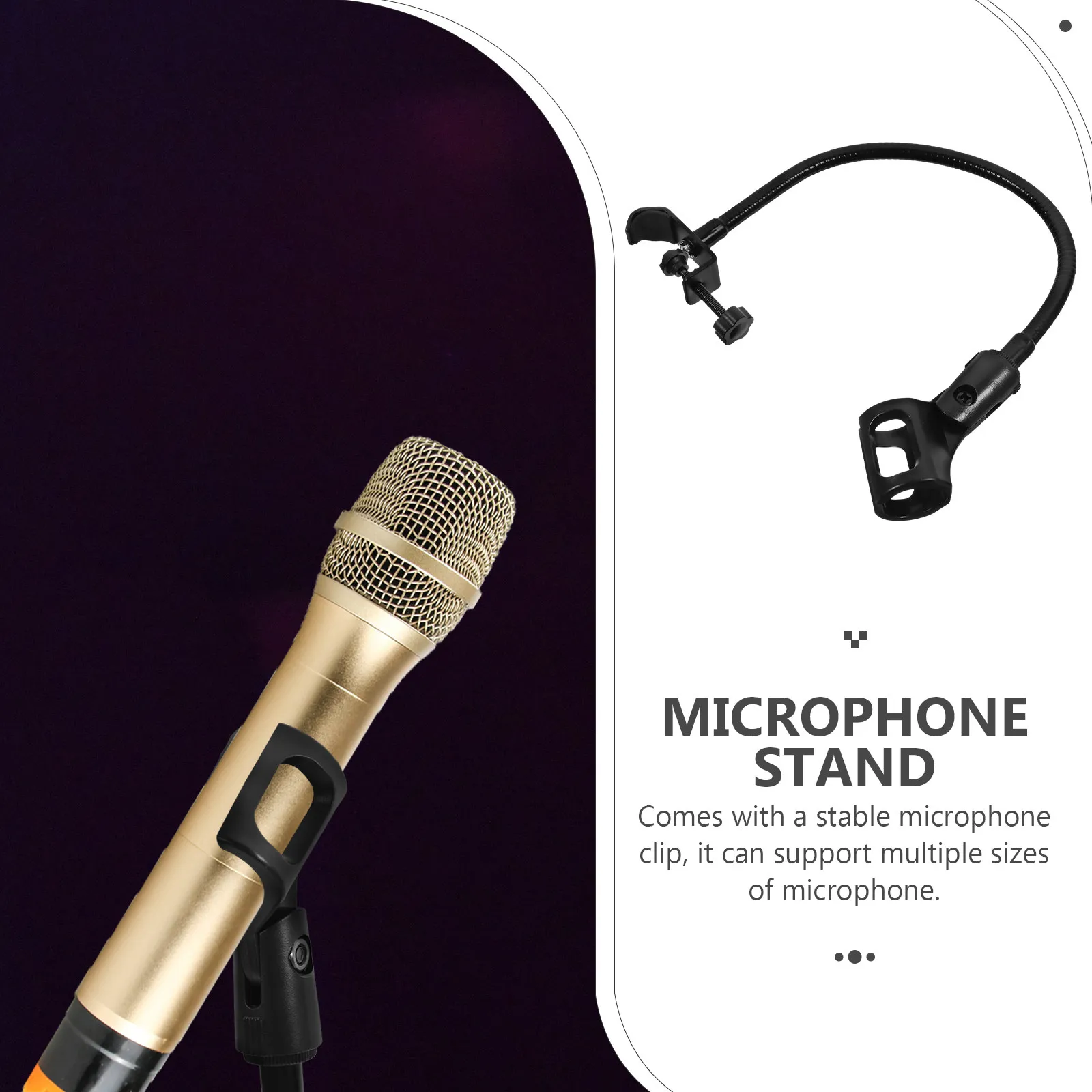 1세트 구즈넥 마이크 스탠드, 헤비 듀티 철제, 방향 조절 가능, 유연한 튜브 마이크 홀더, 스케칭, 라이브 스트리밍, 데스크용