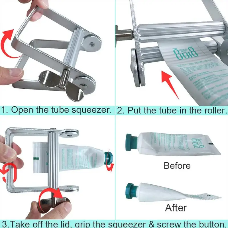 Presse-Dentifrice Multifonctionnel en Alliage d'Aluminium, Rouleau de Tube d'Extrudeuse de Peinture à l'Huile, Antirouille