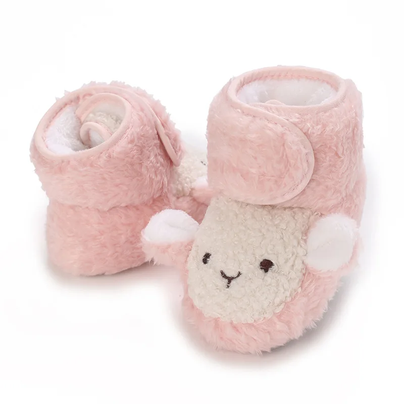 0-1Y Cute Baby Shoes Infant First Walkers Winter Snow Boots for Boys Girls Warm Thickened Soft-Soled Boots for Newborn Toddlers