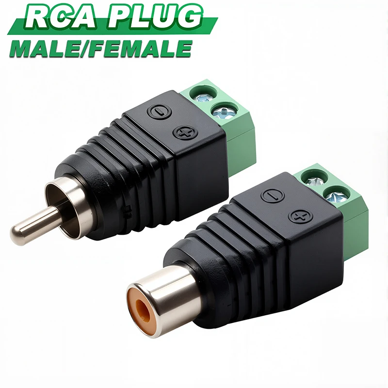 10PCS ปลั๊ก RCA ชายและซ็อกเก็ตหญิง Terminal Block อะแดปเตอร์สําหรับ RCA AV Audio Video กล้องวงจรปิดกล้องลําโพงสายไฟเชื่อมต่อ 1