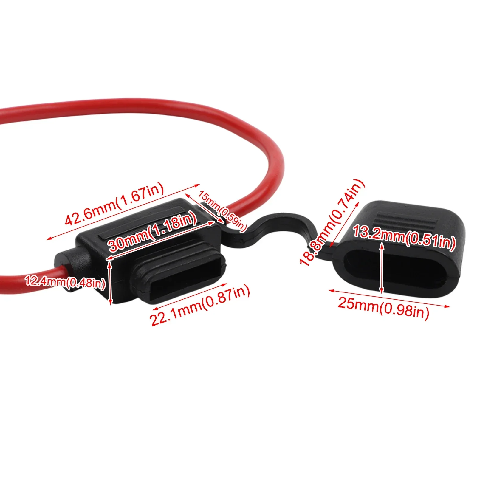 10pcs Waterproof 5-32V Auto Fuse Holder 12AWG Car Blade Fuse 30A Extractor 5-32V Waterproof Holder Block Tap