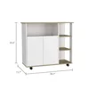 Light Oak and White 4 Shelf Kitchen Island Storage Organizer 5