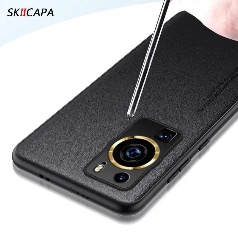 Elegant PU Leather Shockproof Case with Soft Silicone Edges and Ultra-Thin Matte Back Cover