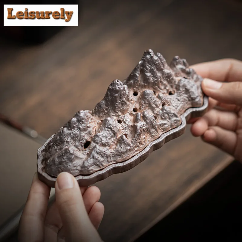 Old Rock Mud Chinese Incense Holder Water Fountain Decoration Incense Burners Aromatherapy Censer Tea Services Decoration Craft
