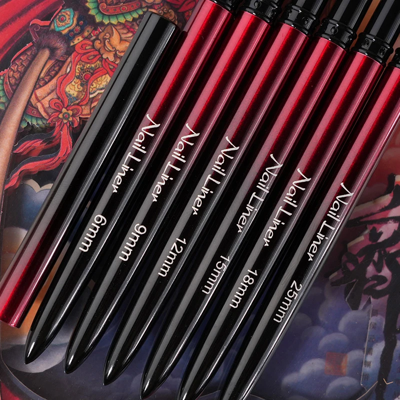 6/9/12/15/18/25mm Nail Liner Brush Handle Nail Art Pen Brush Drawing Lines Stripe Painting Flower Pen Art Manicure Tools