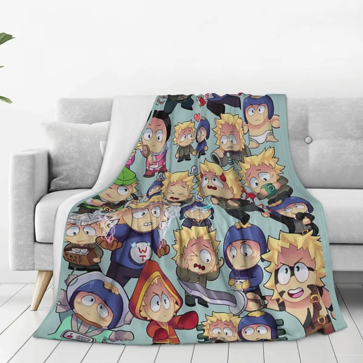 South Park- Tweek X Craig Collage Blankets Flannel Lightweight Sofa Throw Blankets For Couch Bedding Office Throws Bedspread 6