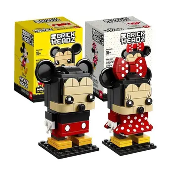 Disney Blocks Mickey Mouse Minnie Action Figure Kawaii Figure Building Blocks Diy Assembling Model Educational Toys Gifts