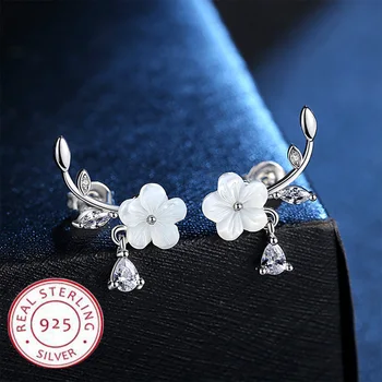 925 Sterling silver needle Earrings Fashion High Quality Jewelry Double Row Crystal Zircon Round Stud H009 1