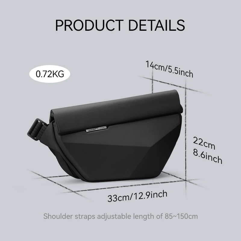 Mark Ryden Hard Shell Men Shoulder Bag Insert Buckle Magnetic Flap Waterproof Crossbody Bag men sling bag