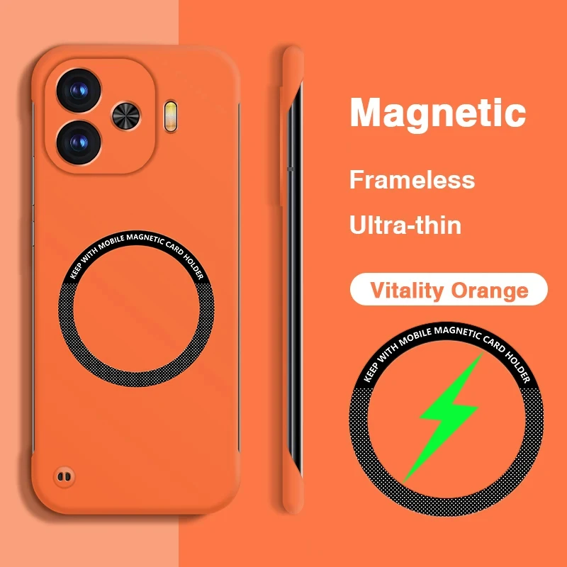 Ultrathin Magnetic Frameless Matte Phone Case - Pure Hard PC Cover