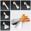 Stainless Steel Cleaning Scraper Non-slip Handle Wood Handle Paint Tools Lay Plaster Materials Scrape Surfaces Cleaning Trowel 5