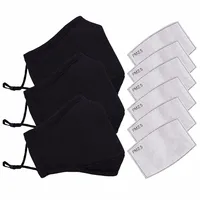 Cotton  Black Mouth Mask   Mask Activated Carbon Filter Windproof Comfortable Material Disposable Mask маски для лица MáScara 1