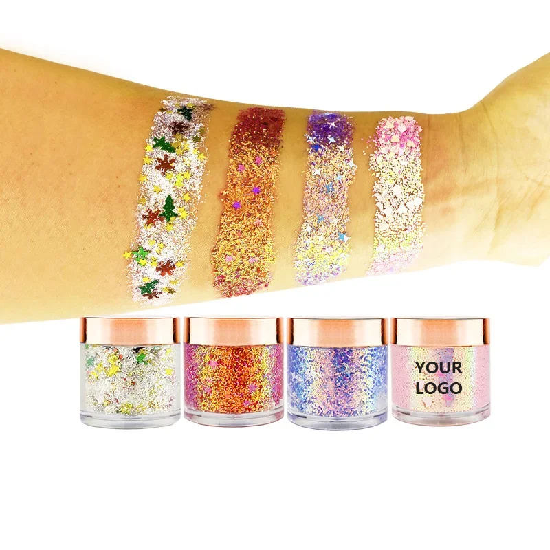 No LOGO Vegan Glitter Powder Private Label Chameleon Eyeshadow Glitters Primer Stage Halloween Makeup Wholesale 3