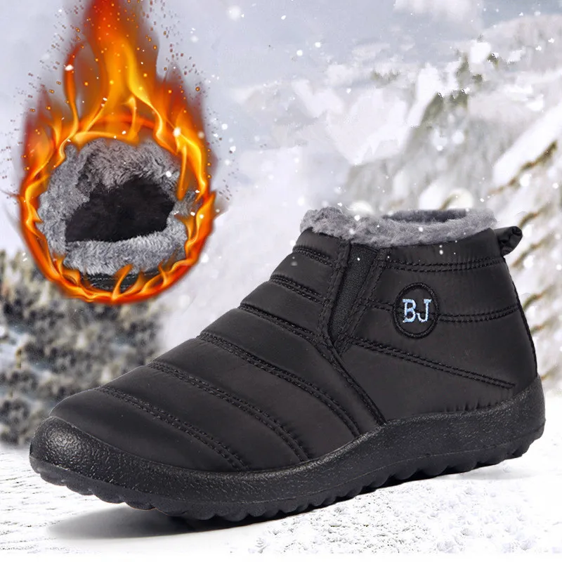 

Women Slip On Winter Shoes Women Waterproof Ankle Winter Boots Female Snow Botines Black Botas Femininas 2023