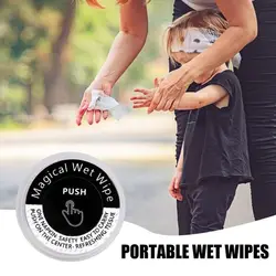 10PCS Washable Press-style Wipes New Cleaning Tear Resistance Hand Pop Towelette Portable Mini Face Towels Travel