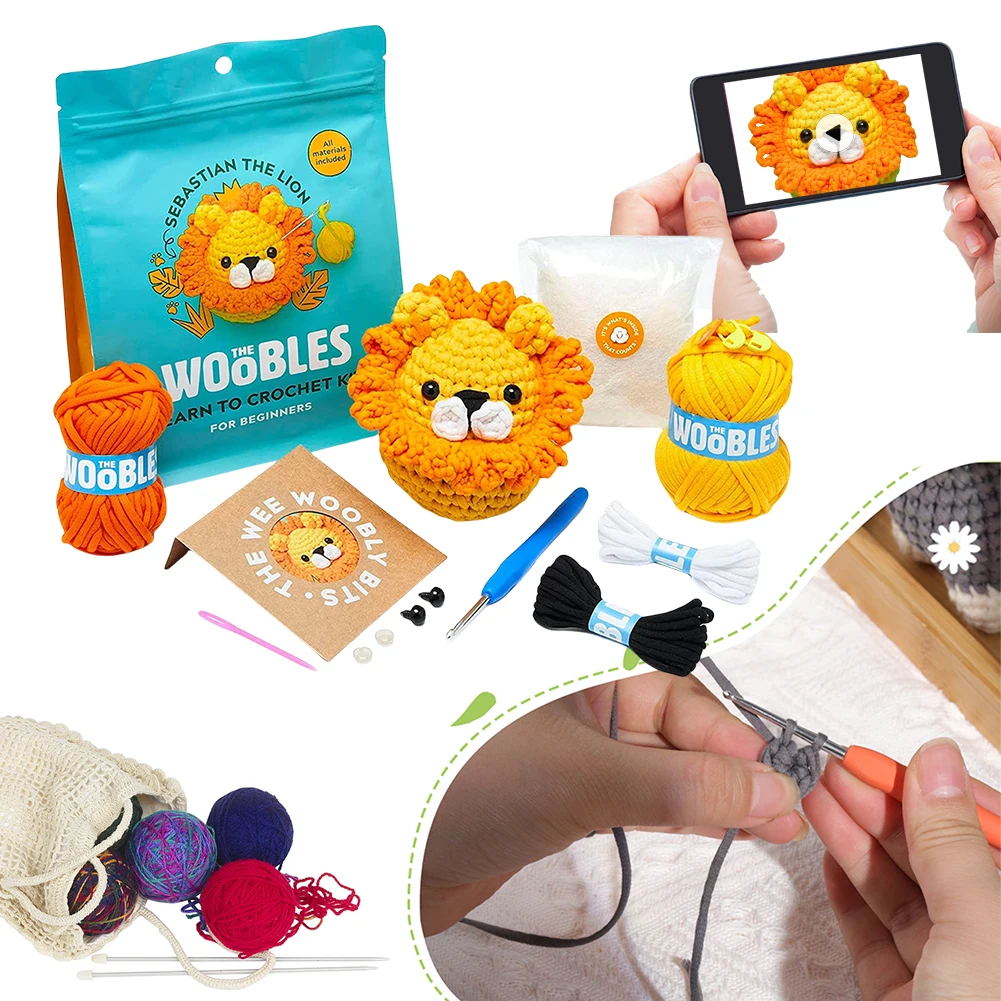 Crochet Kit with Crochet Yarn Video Tutorials Starter Kits for Adults Kids Learn How To Starter Kit crochet kit