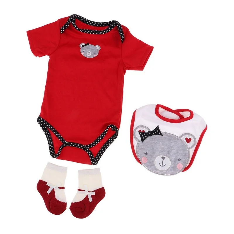 

4pcs Red Jumpsuit &Neckerchief & Socks For 20-22'' Dolls Dress Up Clothes American Girl Doll Accessories Baby Doll Doll Clothes