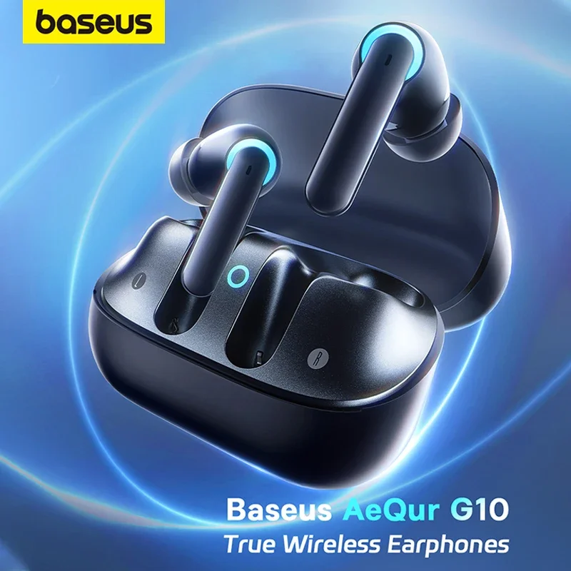 

Original Baseus AeQur G10 Headphones Wireless Bluetooth 5.3 Earphone Hifi TWS Earbuds Fone Gamer A+C Dual-Connection Headset Pro