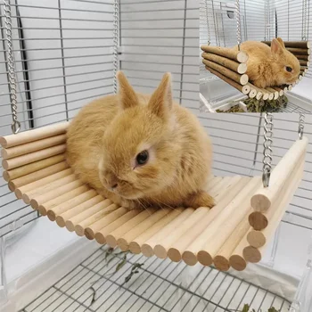 Amaca in legno per criceti Altalena estiva per animali domestici Letto per dormire Piccoli animali domestici Giocattolo Amaca sospesa per animali domestici per animali domestici Riccio Scoiattolo Cavia Coniglio