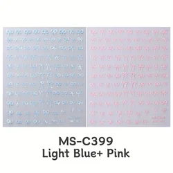Stylish Bowknot Lace Ribbon Nail Art Stickers - Self - Adhesive Butterfly Decals (2pcsMS - C399BP)