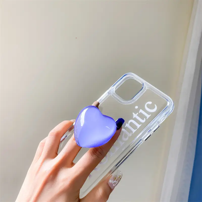 Korean 3D Stained Glass Crystal Ball Phone Holder Heart Retractable Finger Grip Tok Stand For iPhone Samsung Universal Bracket - Image 5