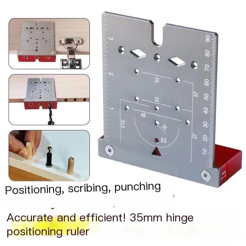 2023 Woodworking 3 In 1 Doweling Jig Kit  Wood Dowel Punch Locator Aluminum 35mm Pocket Hole Jig, Cabinet Hole Drill Guide Tool