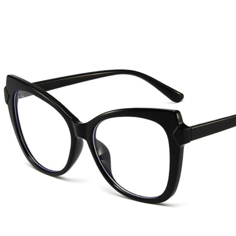 Oversize Cat Eyes Montatura Occhiali con lenti trasparenti Grandi