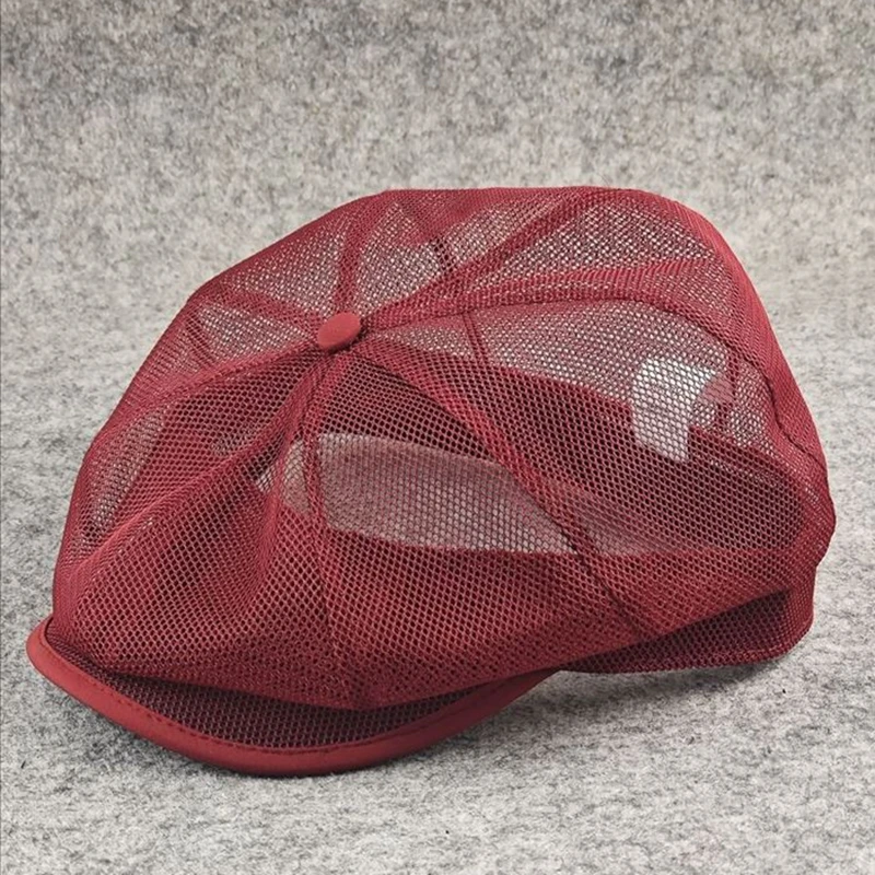 Spring and Summer Octagonal Hat Women Mesh Beret Dad Cool Ivy Cap Man Big Size Newsboy Caps M L XL beret hat,newsboy cap,newsboy hat,woolen beret