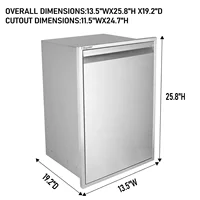 Built-in Outdoor Kitchen Trash Drawer W13.6XH26XD19 Inch Outdoor Kitchen Drawers Stainless Steel Flush Mount Roll Out Trash Draw 2