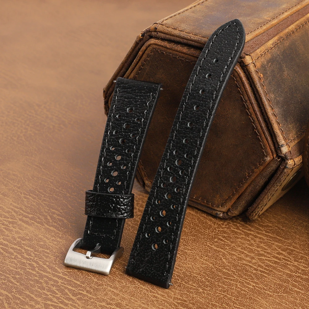 Universal Genuine Leather Watch Strap - Soft Cowhide Bracelet with Breathable Design