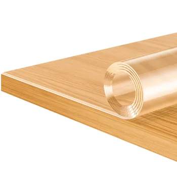 Pellicola da tavolo trasparente in PVC da 2 mm, tovaglia rettangolare cristallina, copertura protettiva impermeabile per tavolo da ristorante da pranzo domestico 1
