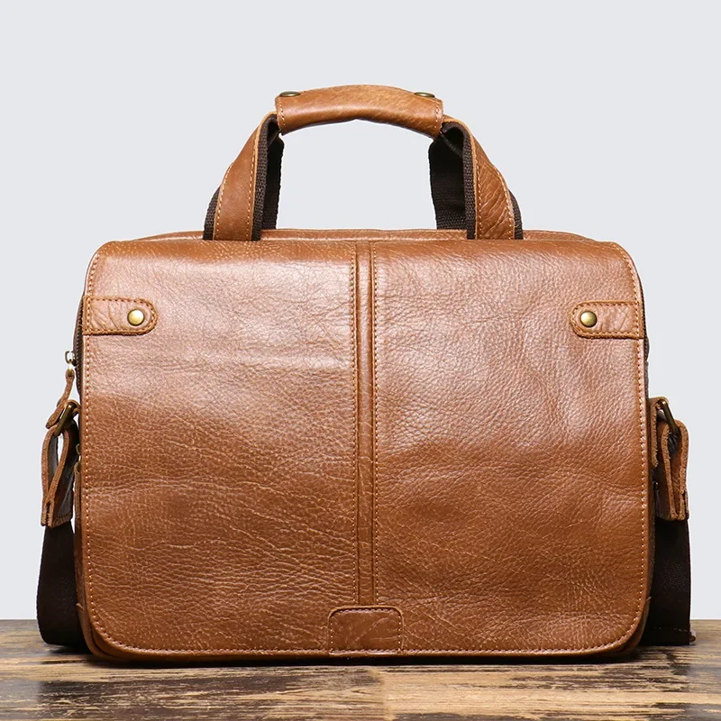 

Vintage Leather Men's Briefcase Shoulder Messenger Bag Laptop Handbag