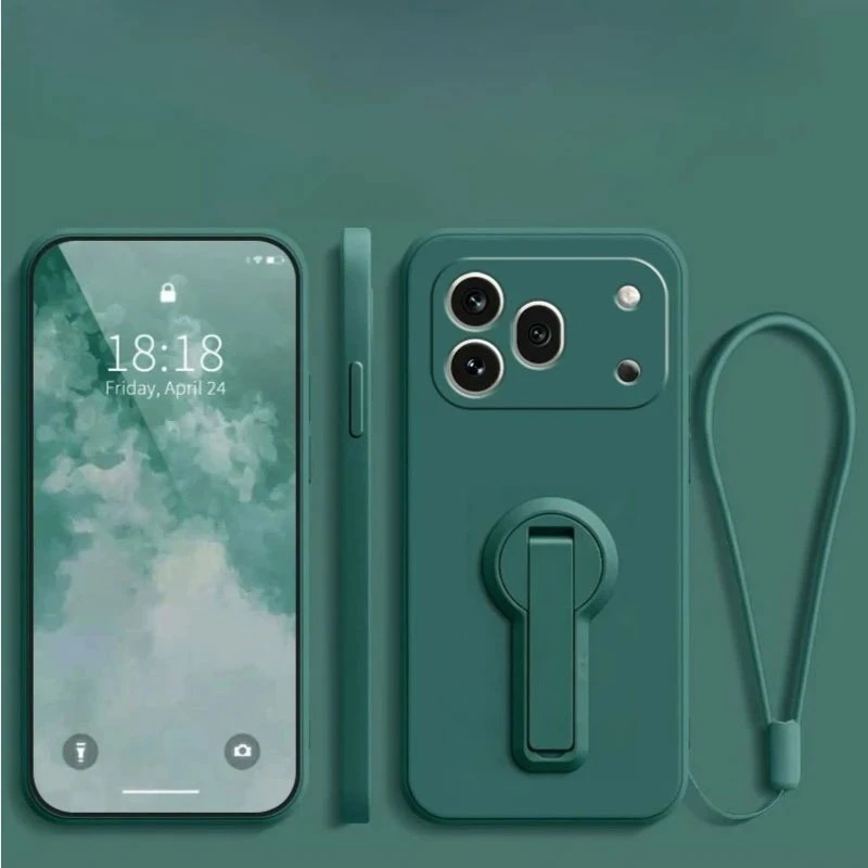 Liquid Silicone Shockproof Case with Lanyard and Stand Holder
