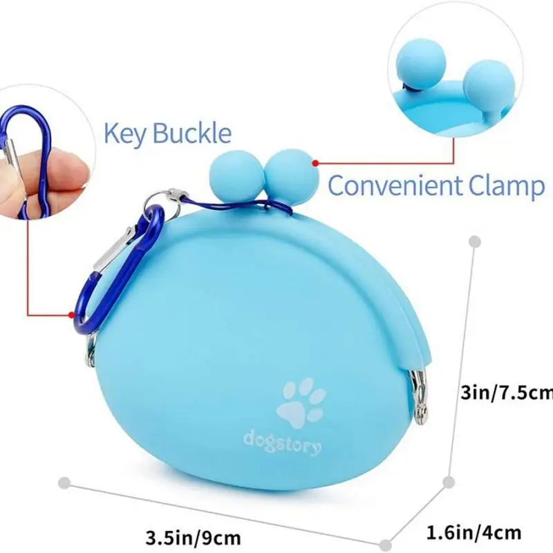 Silicone Dog Treat Pouch Dog Training Container Dog Treat Carrier Holder Puppy Treat Snack Bag with Clip dog Food Storage Bag