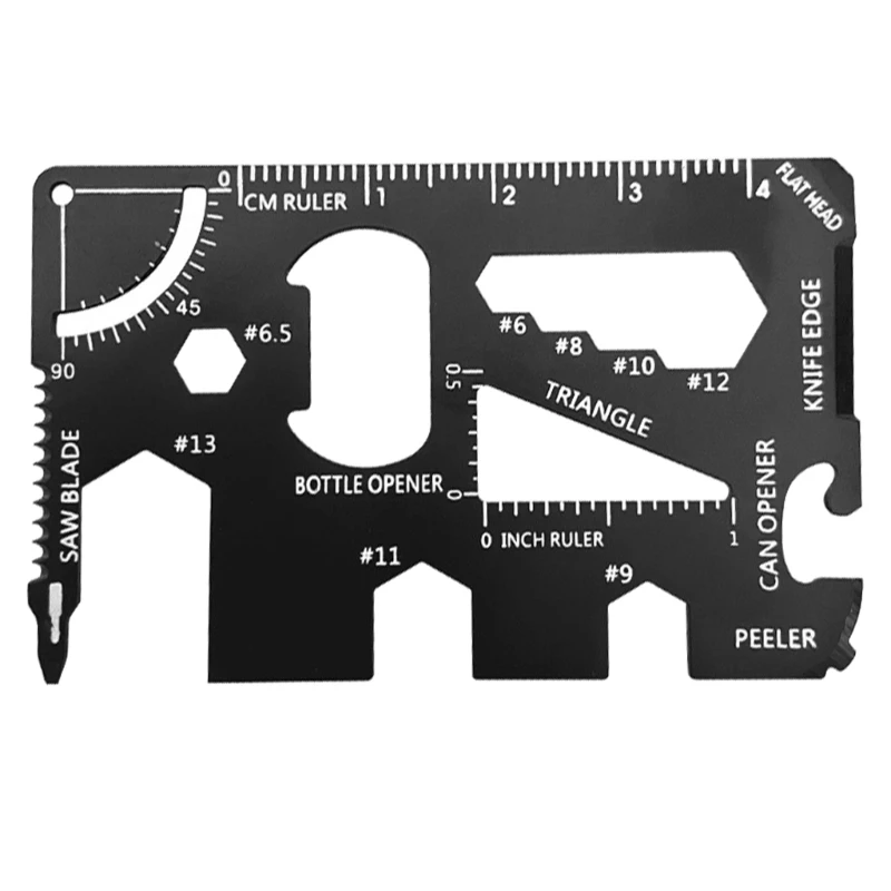

15 in 1 Pocket Tool Multifunctional Survival Combination Tool Card Stainless Steel Survival Pocket Tool Gift for Men
