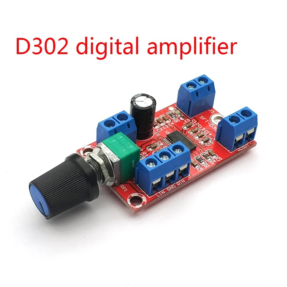 

SFT-D302 Digital Power AmplifierS Board Wide Voltage 12V Power Amplifier Module 30Wx2 Small Size High-power Finished Board D302