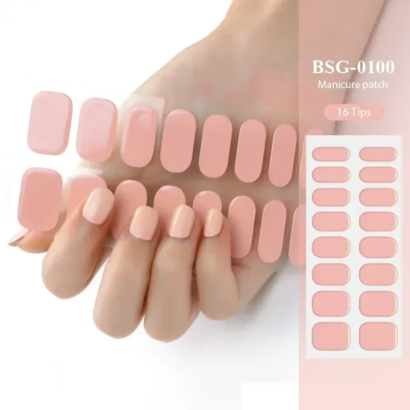 Premium Semi-Cured Nail Wraps Set - Waterproof, Long-Lasting Gel Nail Stickers