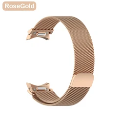 Premium Metal Strap with Magnetic Loop and Screen Protector Case, Quick Install Bracelet - Watch 7 40mm (Rose Gold Strap)