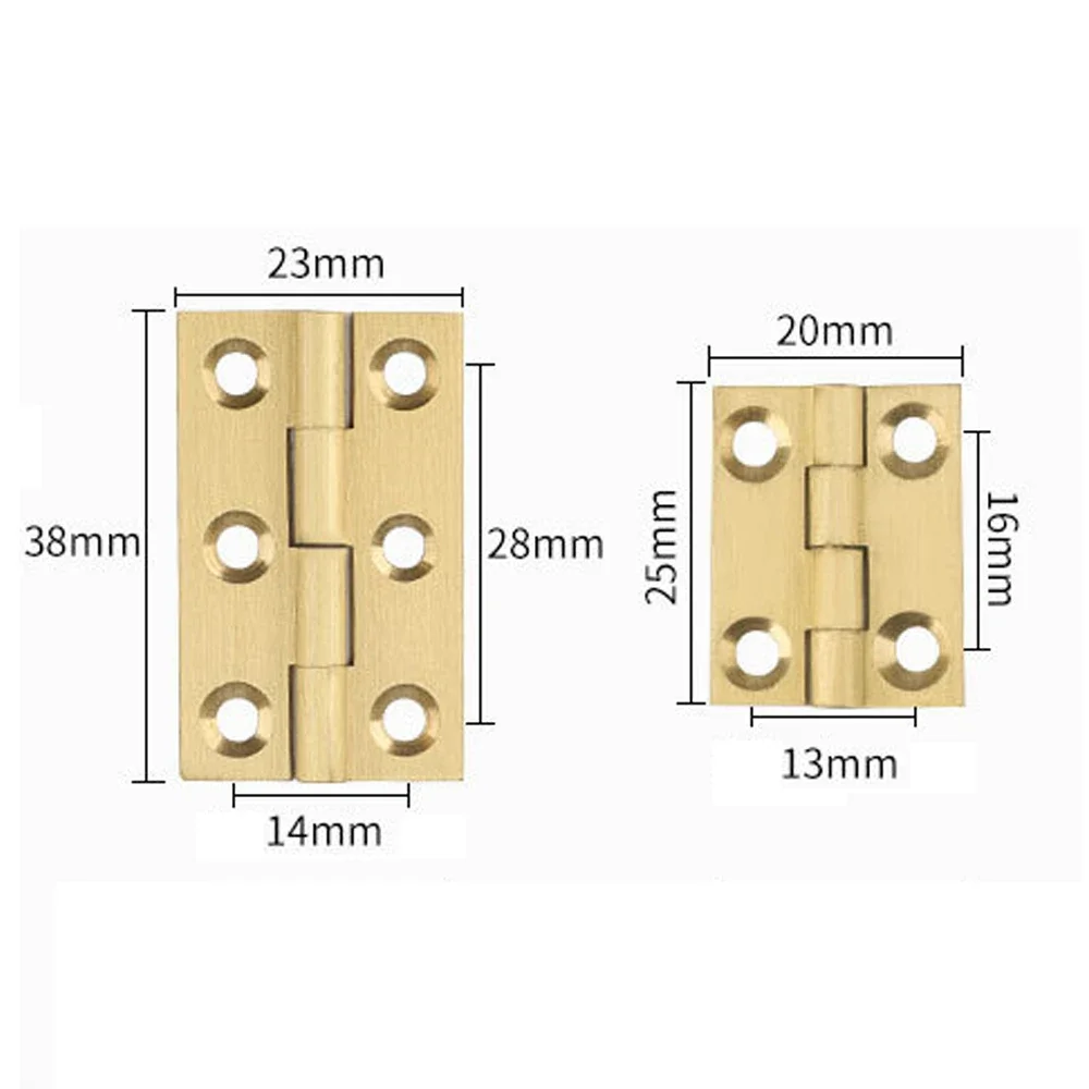 8 bisagras de latón de 1 pulgada, bisagras doradas para joyero, bisagras de  gabinete pequeñas, bisagras cuadradas para puertas, bisagras plegables