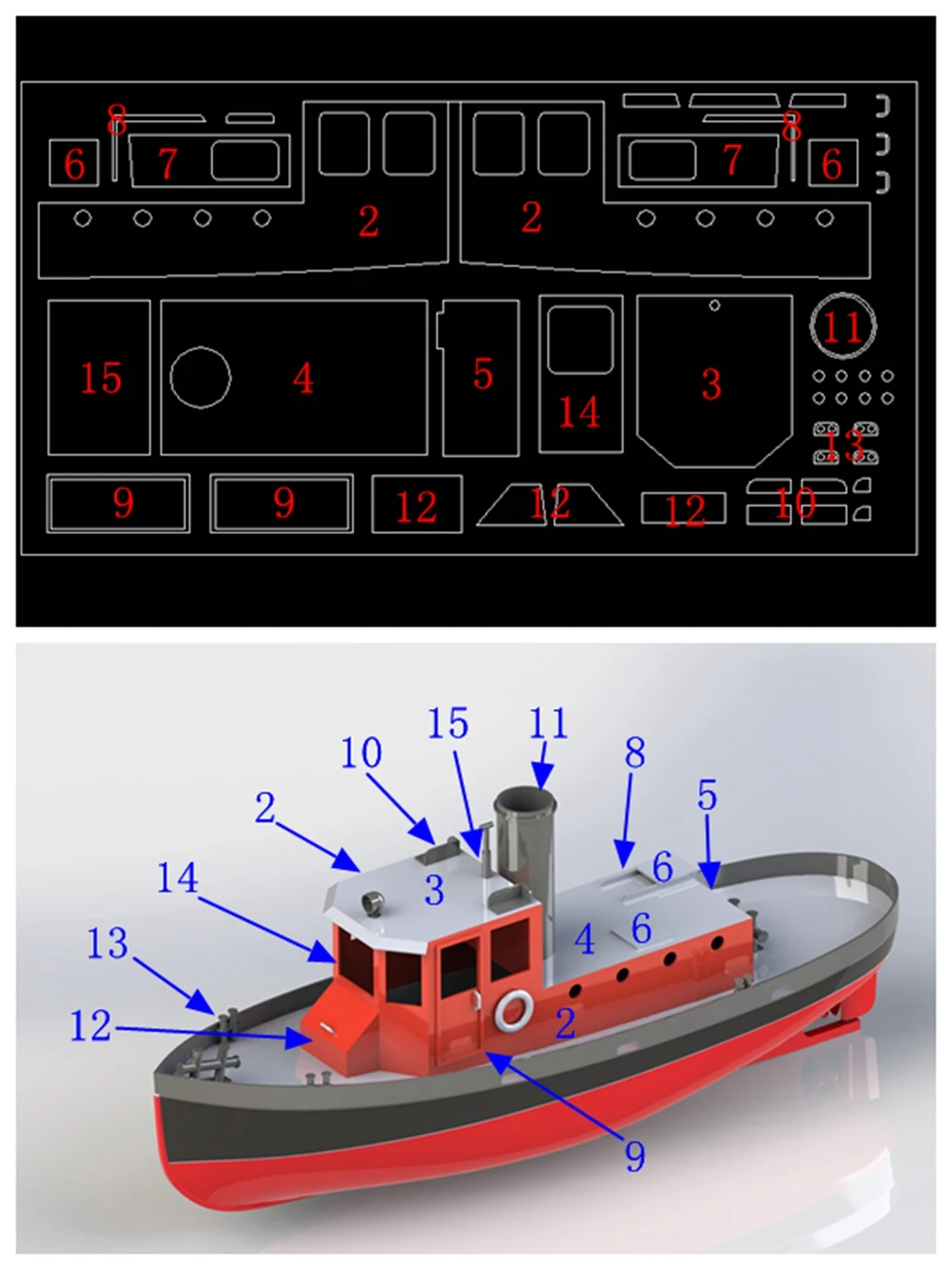 Remote Control Model Port, Assembled Model Toy, Work Boat Lifeboat