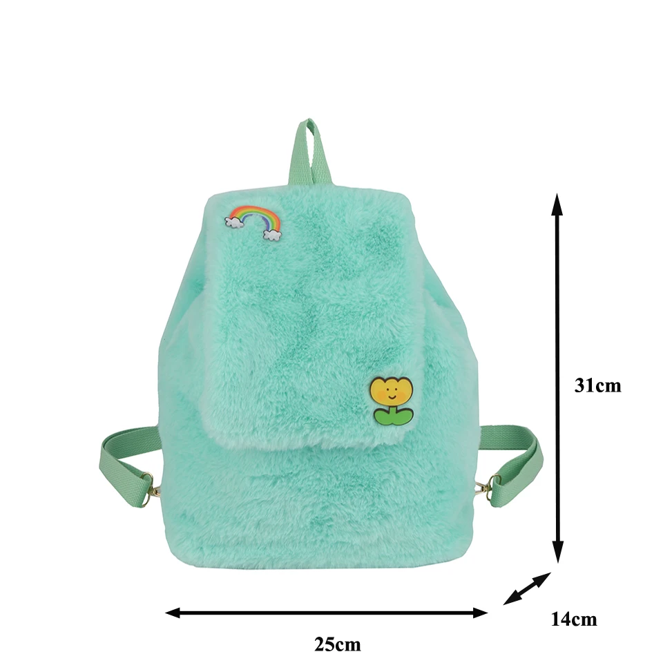 Y2K Fluffy Backpacks For Women 2023 Winter Shoulders Bag Fur Knapsack Soft Packbag Furry Rucksack Student Mochila Plush Book Bag