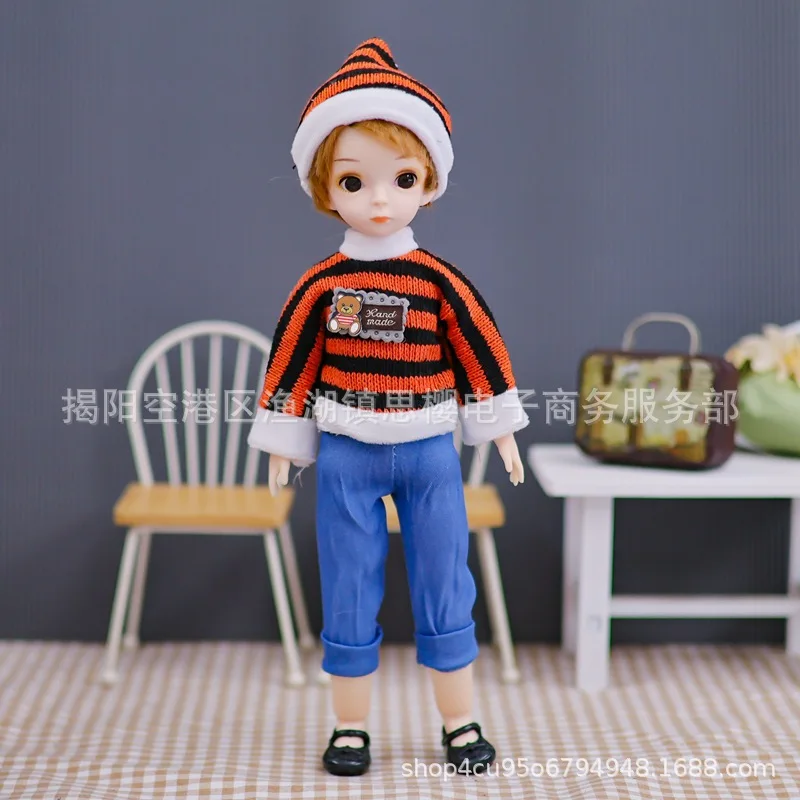 New Short Hair Boy Dolls Bjd Doll Body 1/6 30cm 22 Joints Fashion Sportswear Clothes Hat Set Dress Up Toys for Girls Kids Gift 5