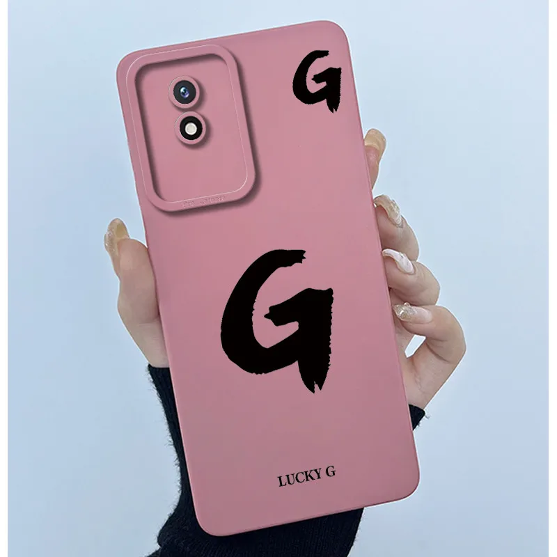 Lucky Initial Letter Silicone Soft Phone Case - Stylish Protective Bumper Cover