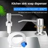 Stainless Steel Soap Dispenser Extension Tube Kit Kitchen Sink Liquid Soap Dispenser Bathroom Lotion Detergent Hand Press Pumps 2