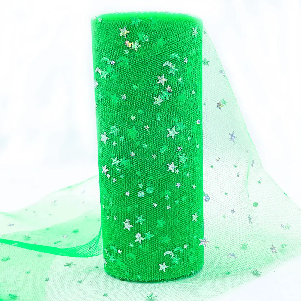 Rainbow Glitter Sequin Tulle Fabric Roll - 6in x 10 Yards for Crafting and Decoration