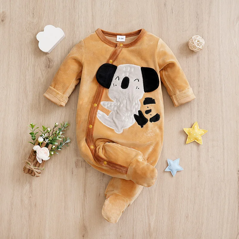 Infant 0-18 months Bodysuit Autumn/winter Long Sleeve Onesie For Baby Boy