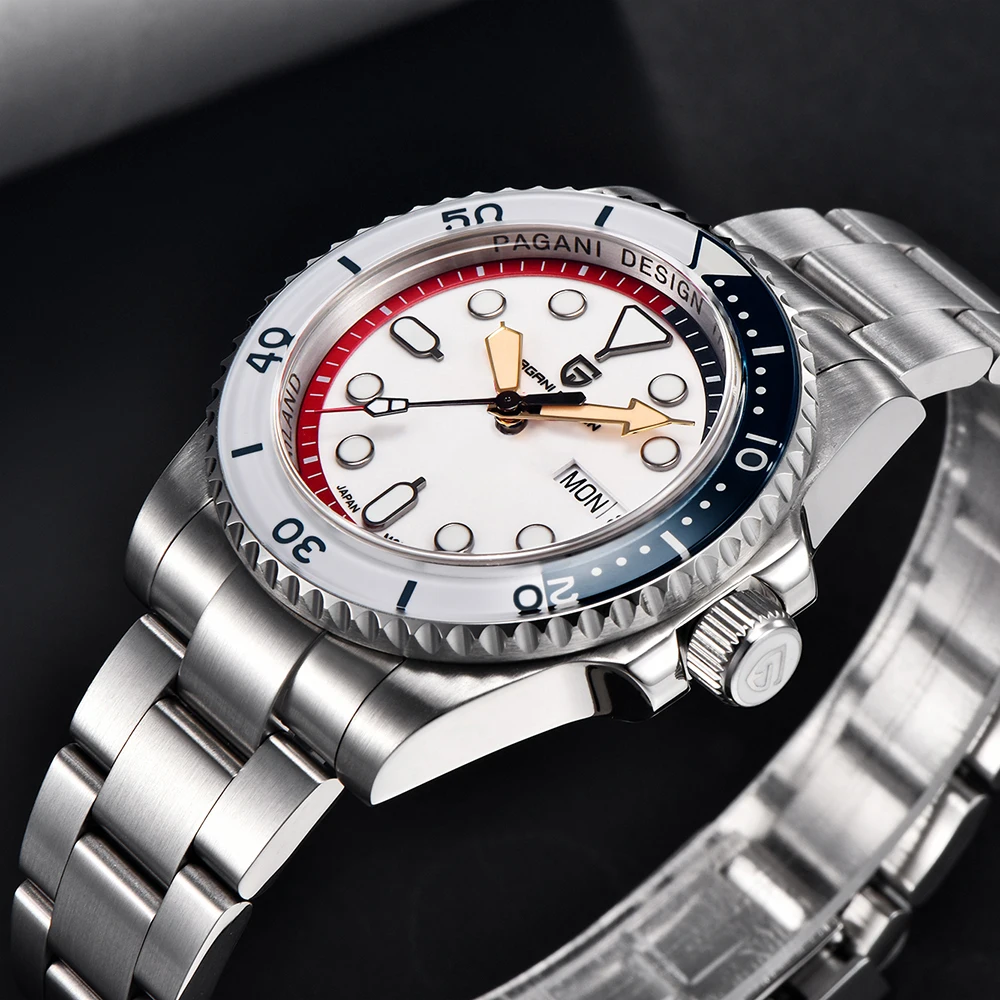 Mechanical Watch PAGANI DESIGN Men Mechanical Wristwatches Luxury Automatic Week Date NH36 100M Waterproof Reloj Hombre PD1726